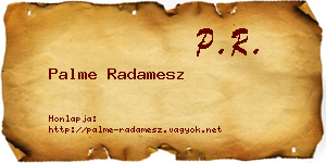 Palme Radamesz névjegykártya